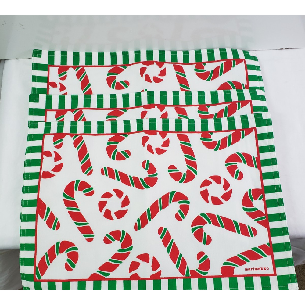 Marimekko Placemat Candy Cane Holiday Christmas 3pcs